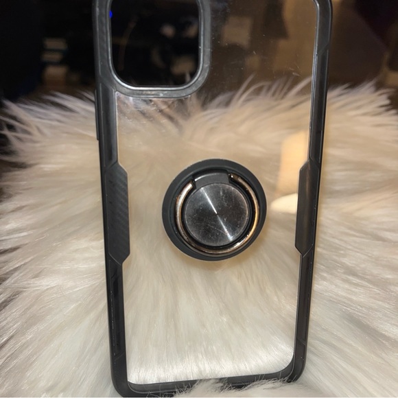 iPhone 11 Pro Max black and clear cell phone cover with stand - Picture 8 of 9